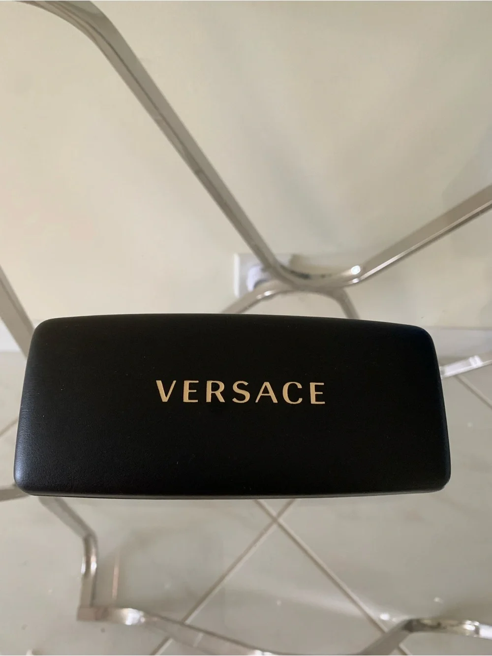Versace Black and Gold Eyewear Case & cloth